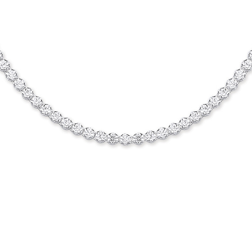 Silver 2.4mm 17" Tennis Cz Chain