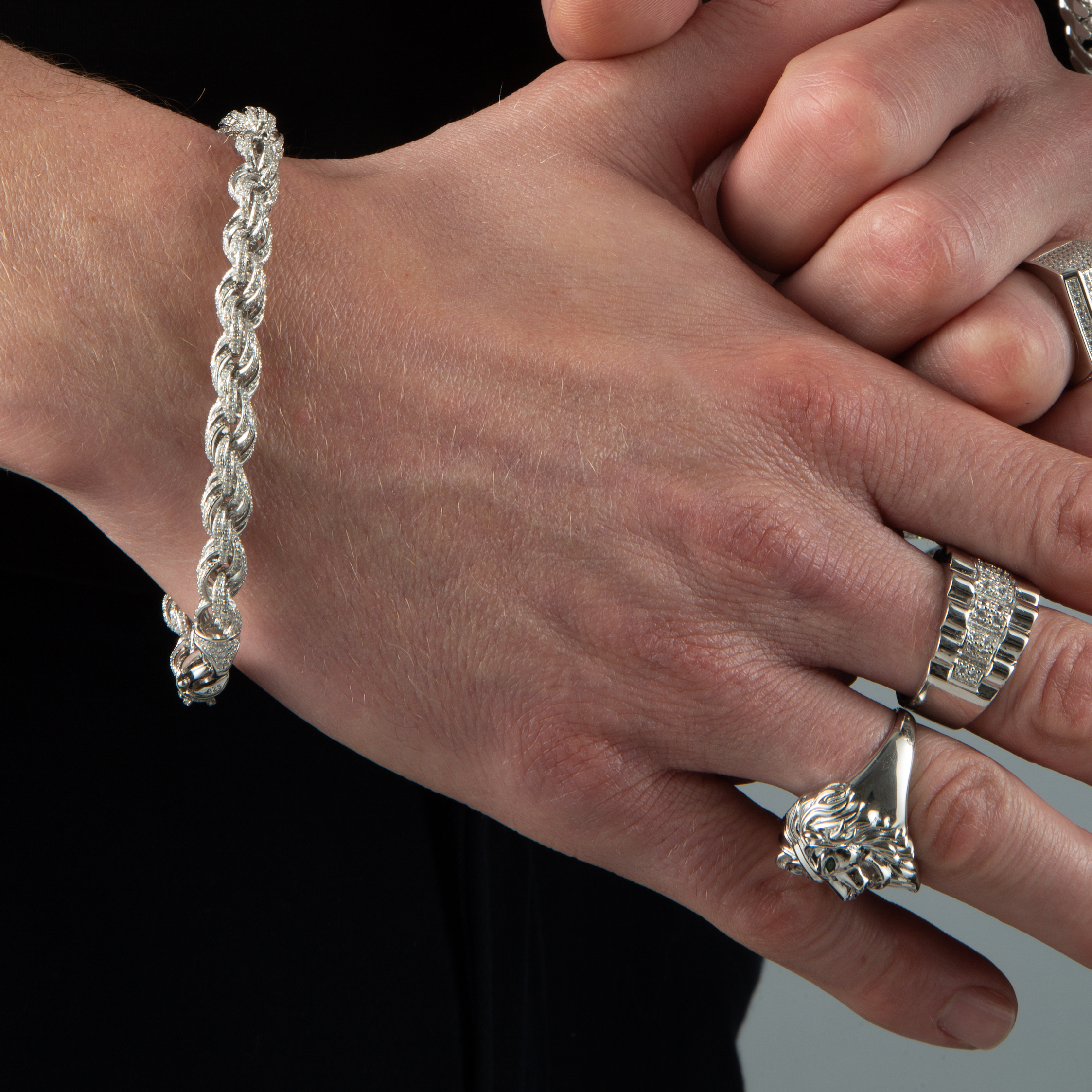 Silver Cz Rope Bracelet