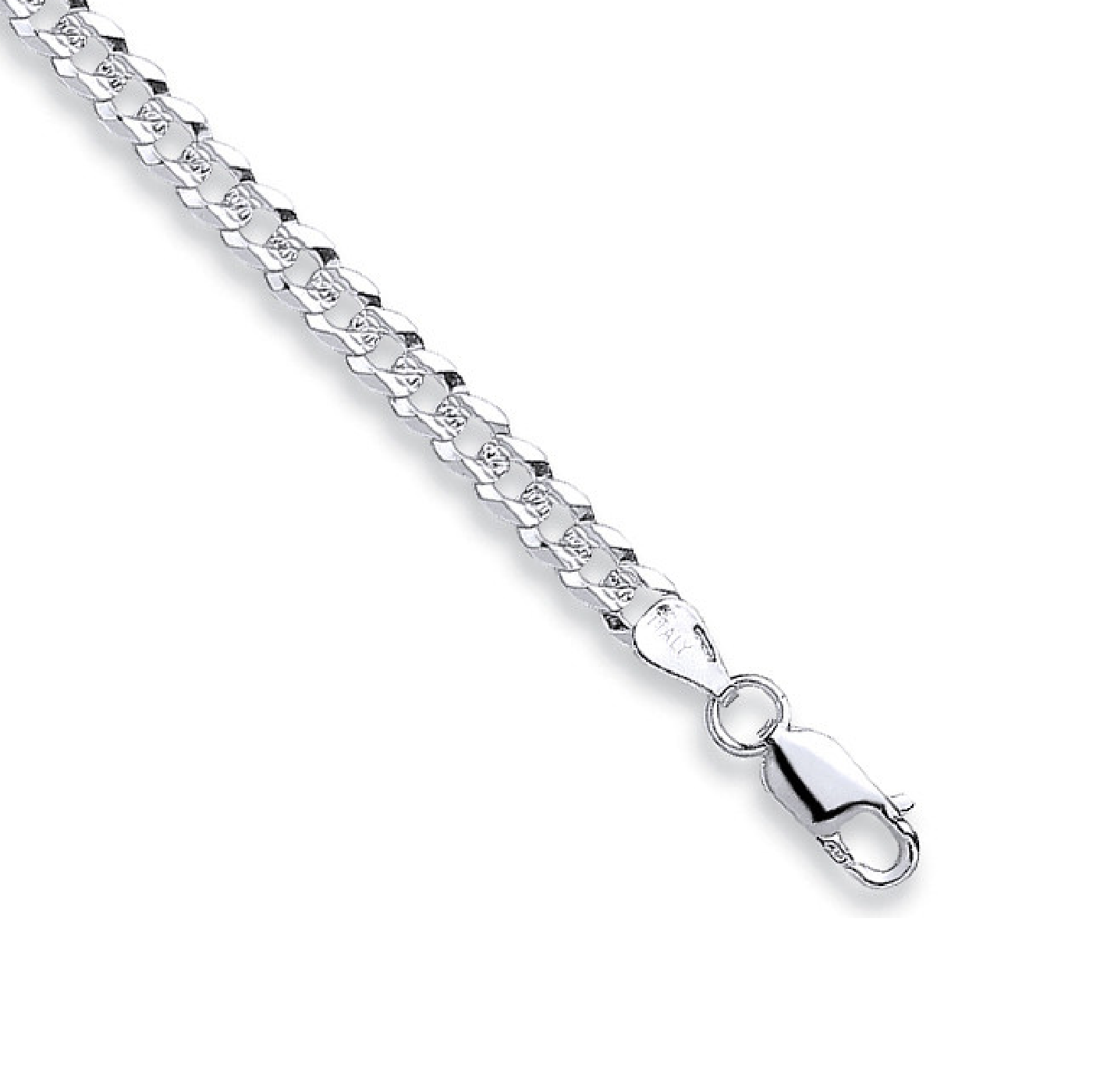 Silver 5mm Flat Pave Curb Chain