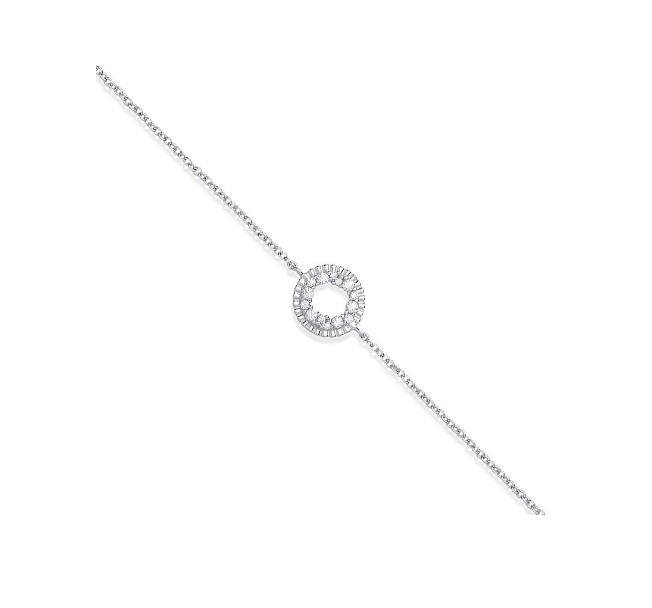 Silver CZ Circle of Life Bracelet