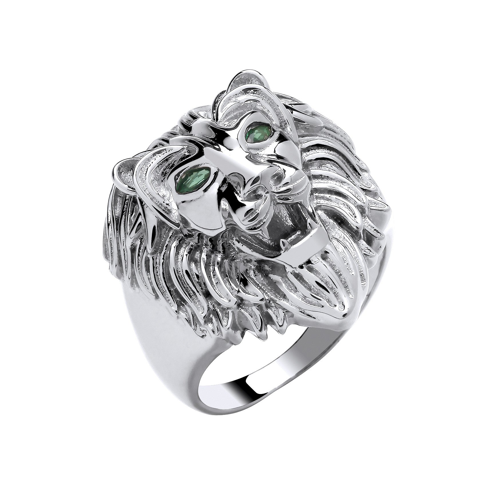 Silver Lion Head Ring