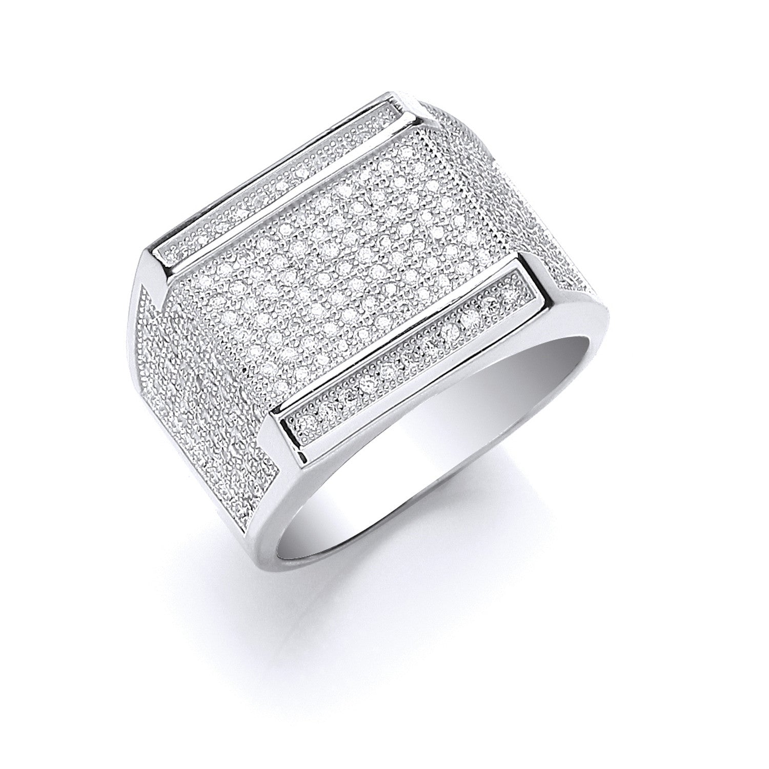 Silver Micro Pave' Cz Ring