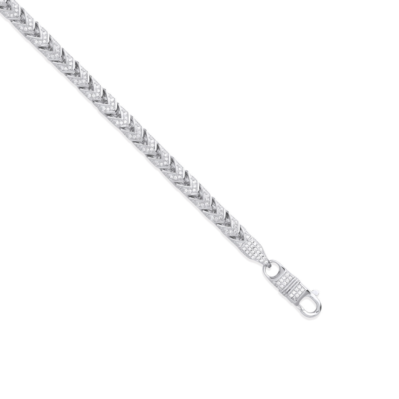 Silver franco Cz Gents Bracelet