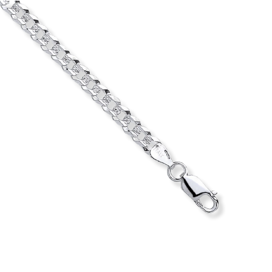 Silver 5mm Flat Pave Curb Chain