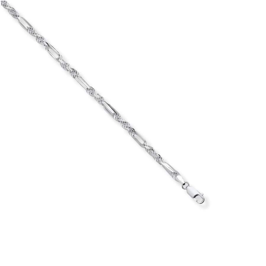 Silver 4.7mm Rope & Open Elongated Link Chain
