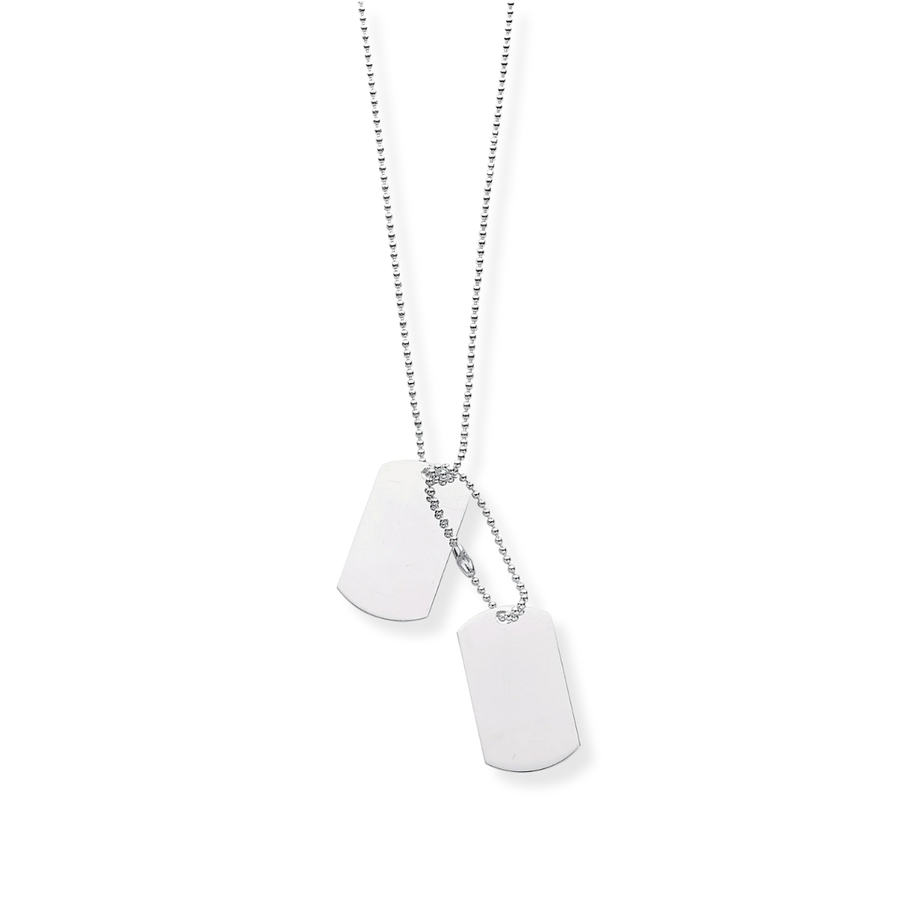 Silver Dog Tags 20" Chain
