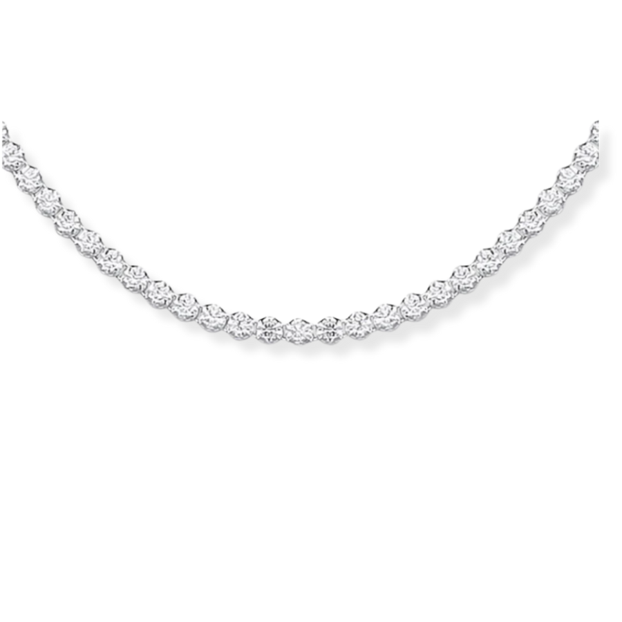 Silver 2.4mm 17" Tennis Cz Chain