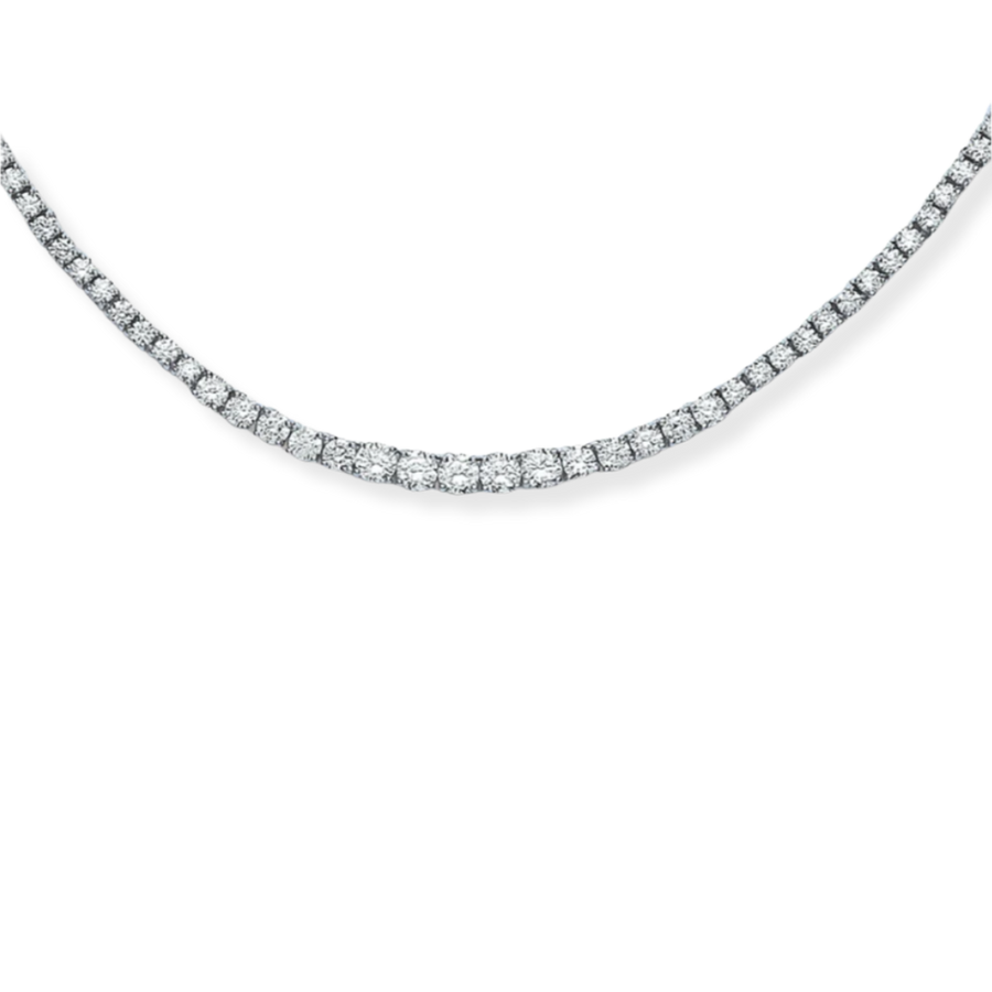 Silver Graduated CZ Tennis Collarette 17"