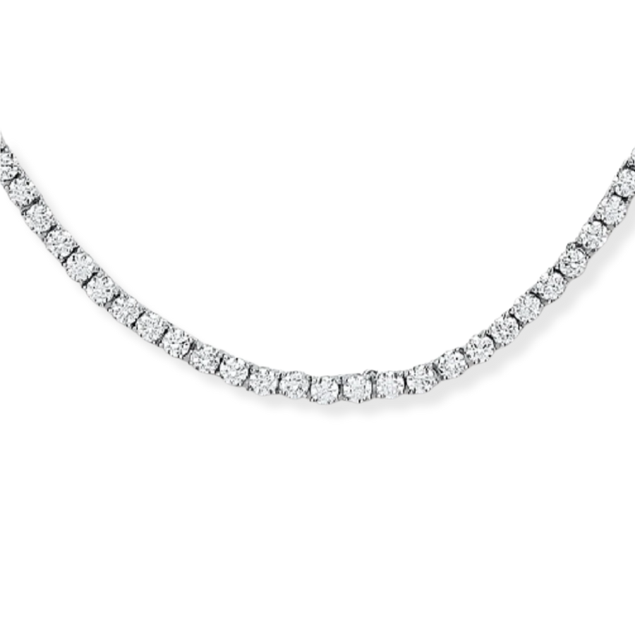 Silver 3.0mm CZs 17" Tennis Collarette Necklace