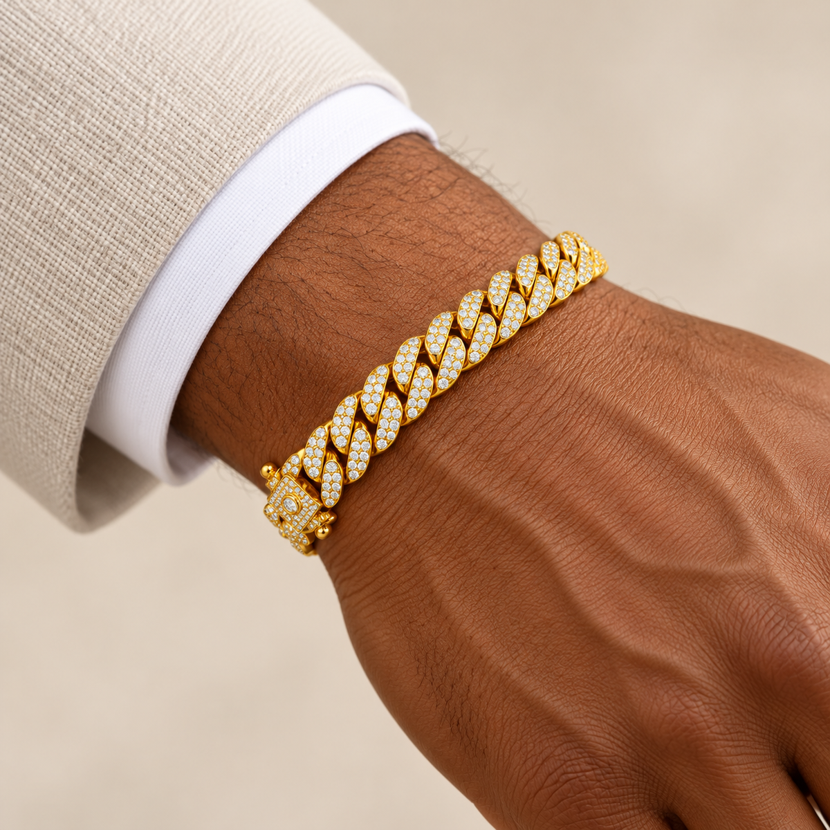 Gold-Tone Miami Bracelet — Illustrative styled view