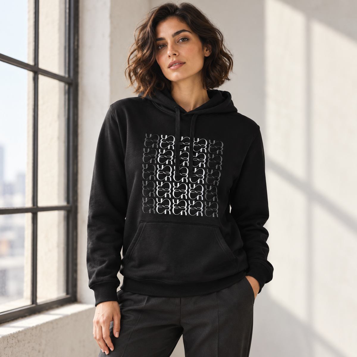 Clement Rudnicki Black Monogram Fade Hoodie
