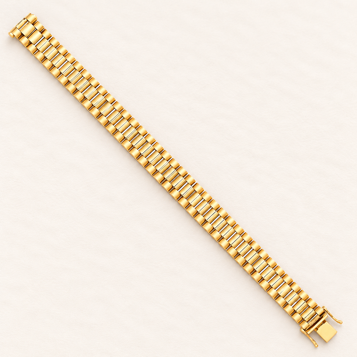 Bracelet Maille Horlogère — or jaune 9 carats