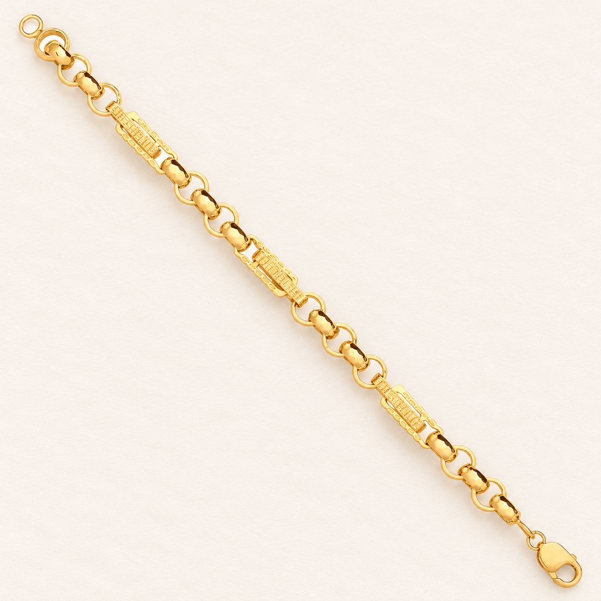 Bracelet Belcher Gravé — or jaune 9 carats