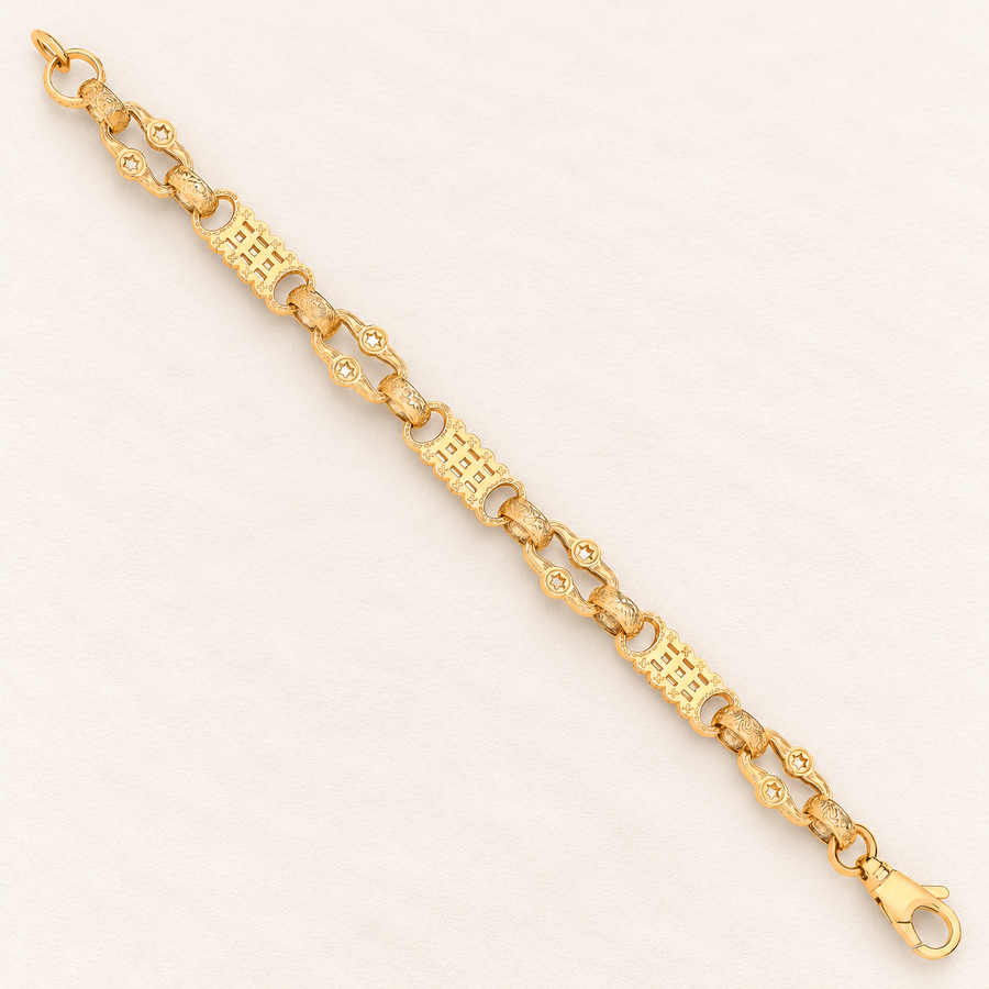 Bracelet Étoiles et Barrettes — or jaune 9 carats