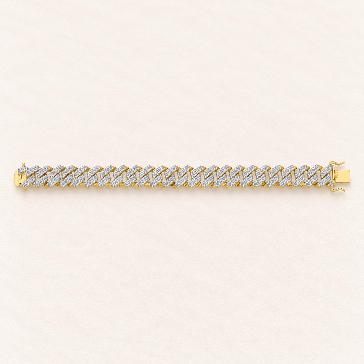 Pavé Curb Bracelet — 9ct yellow gold and cubic zirconia