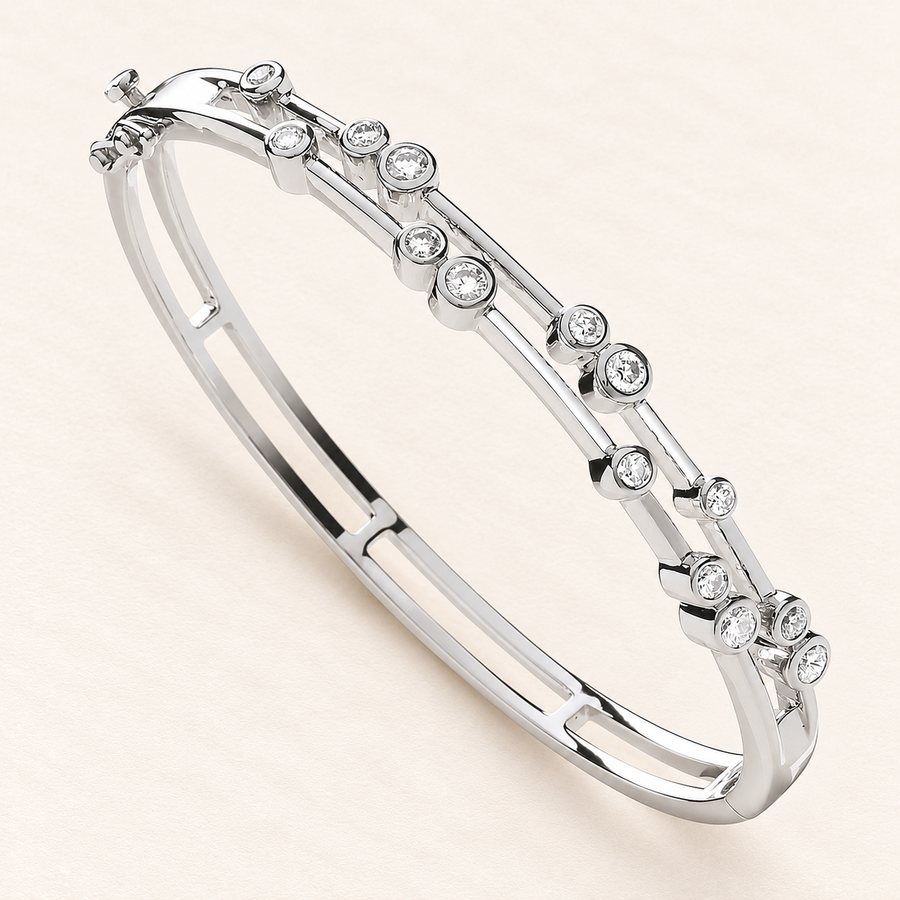 Constellation Bangle — 9ct white gold and diamonds 1 ct