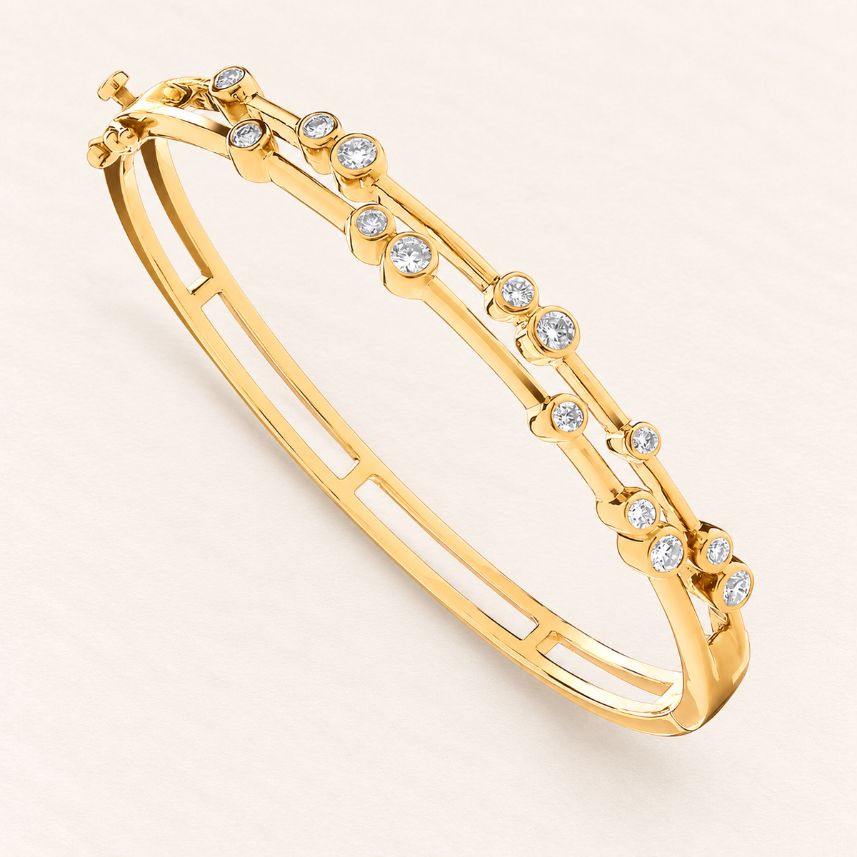 Jonc Constellation — or jaune 9 carats et diamants 1 ct