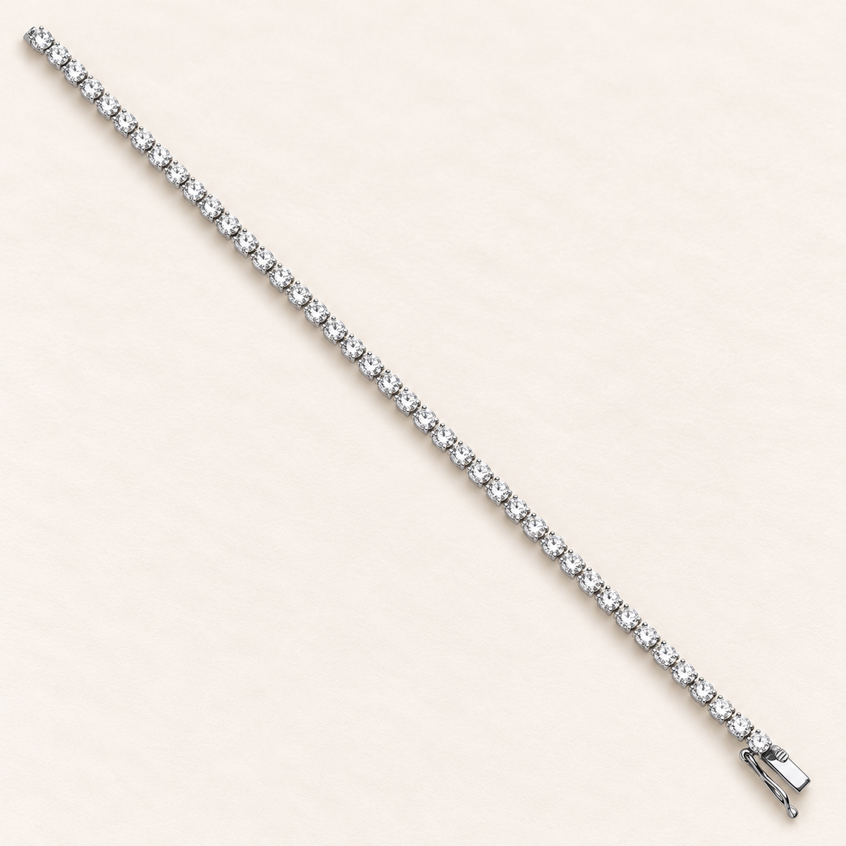 Bracelet Rivière — or blanc 18 carats et diamants 3,00 ct