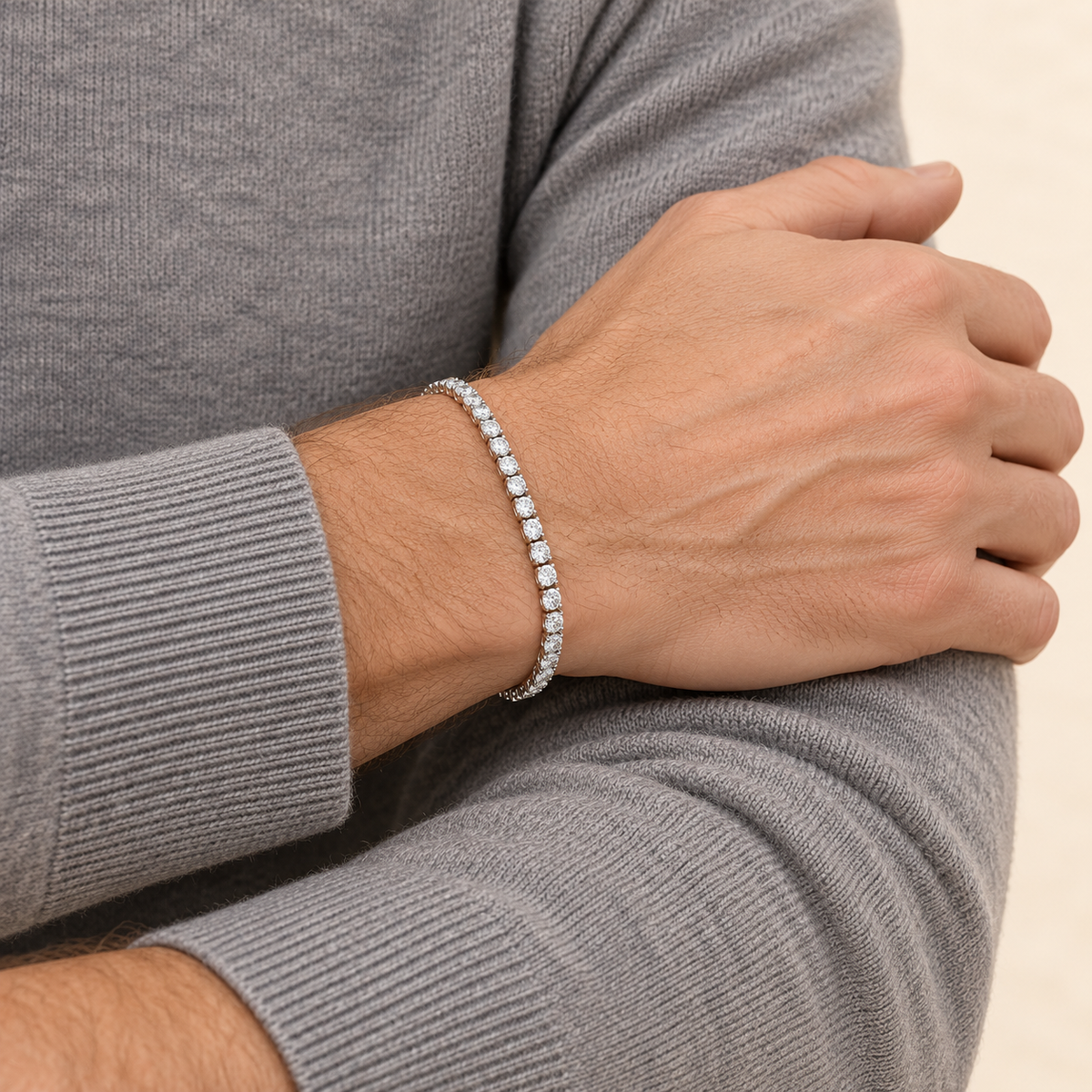 Bracelet Rivière — or blanc 18 carats et diamants 3,00 ct