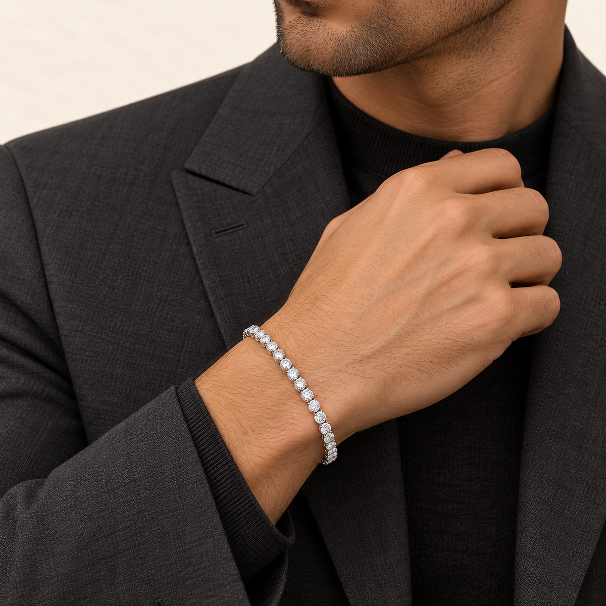 Rivière Bracelet — 18ct white gold and diamonds 7.00 ct