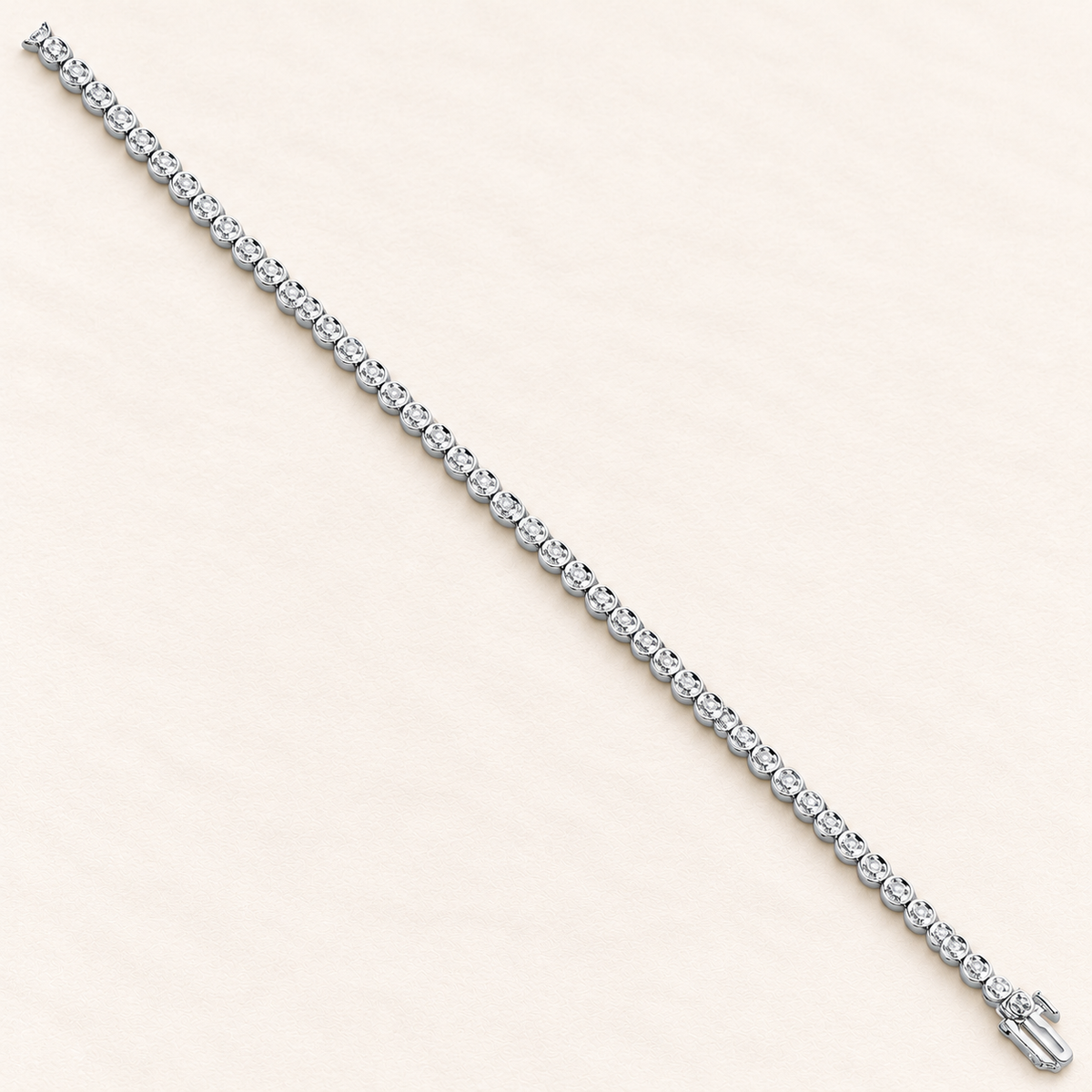 Bracelet Rivière — or blanc 9 carats et diamants 0,55 ct