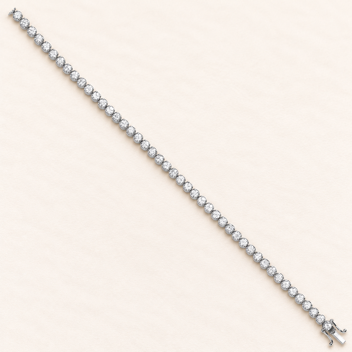 Bracelet Rivière — or blanc 18 carats et diamants 4,00 ct