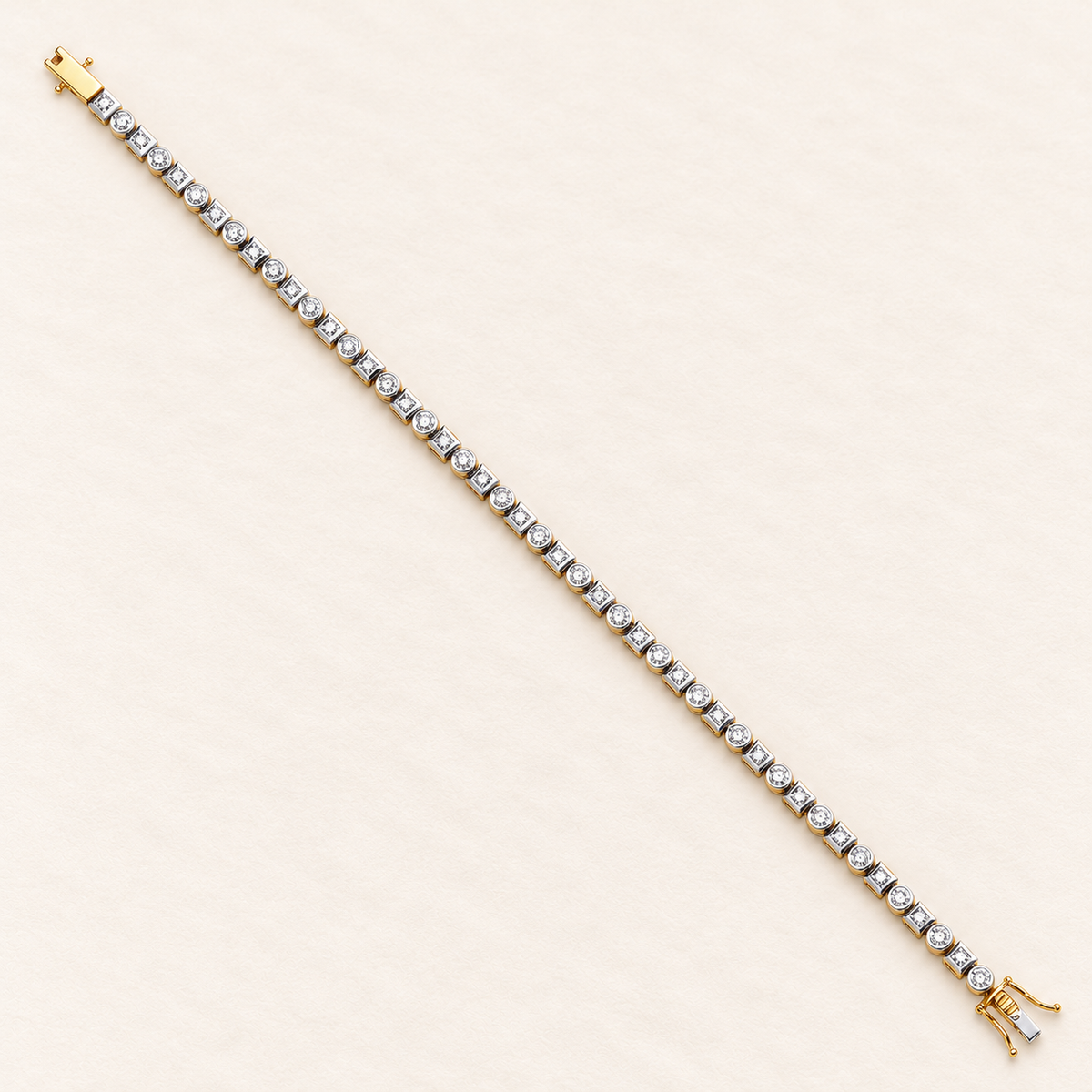 Bracelet Rivière — or jaune 9 carats et diamants 0,50 ct