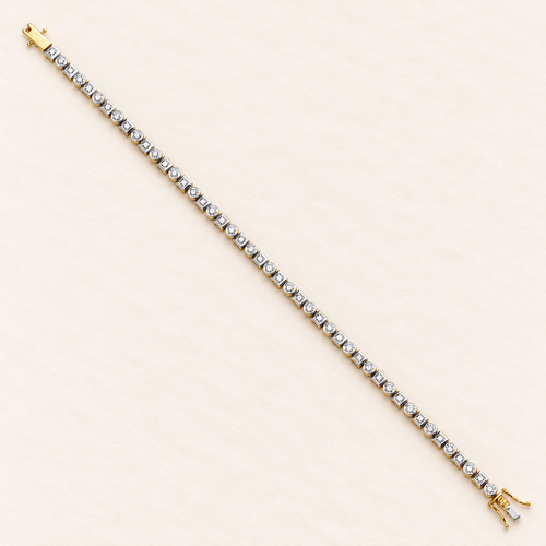 Bracelet Rivière — or jaune 9 carats et diamants 0,50 ct