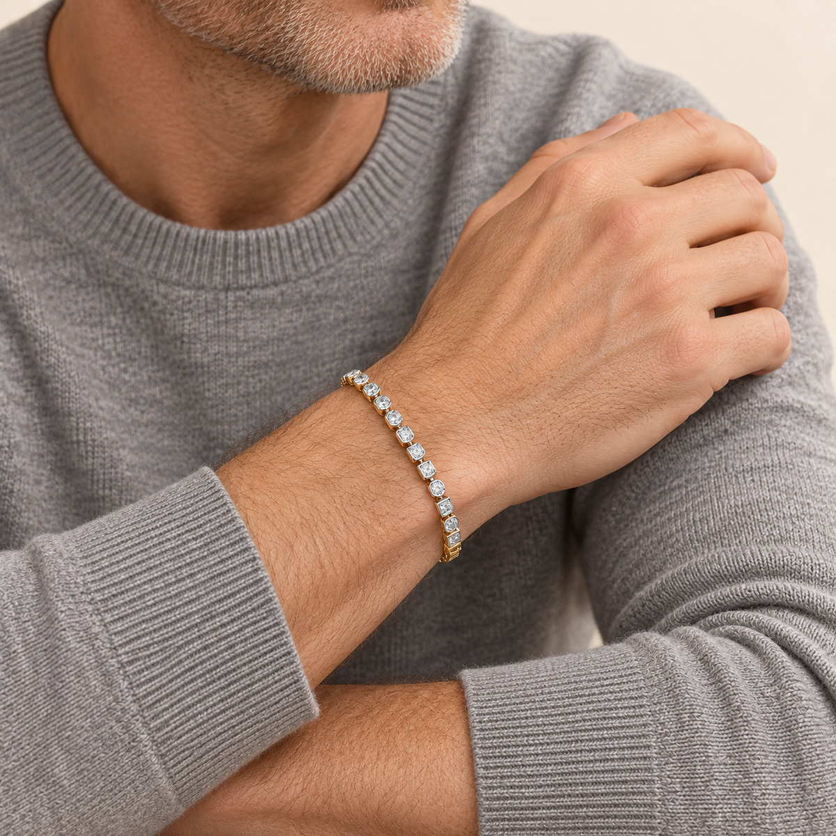 Bracelet Rivière — or jaune 9 carats et diamants 0,50 ct