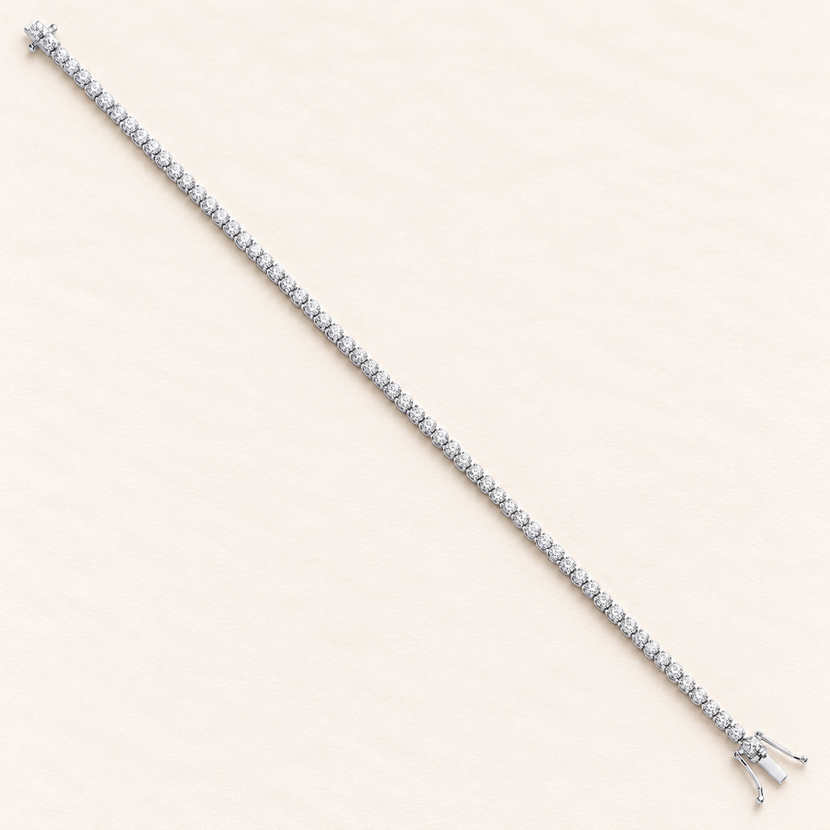 Bracelet Rivière — or blanc 18 carats et diamants 1,60 ct