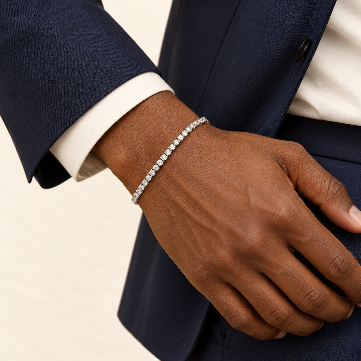 Bracelet Rivière — or blanc 18 carats et diamants 1,60 ct
