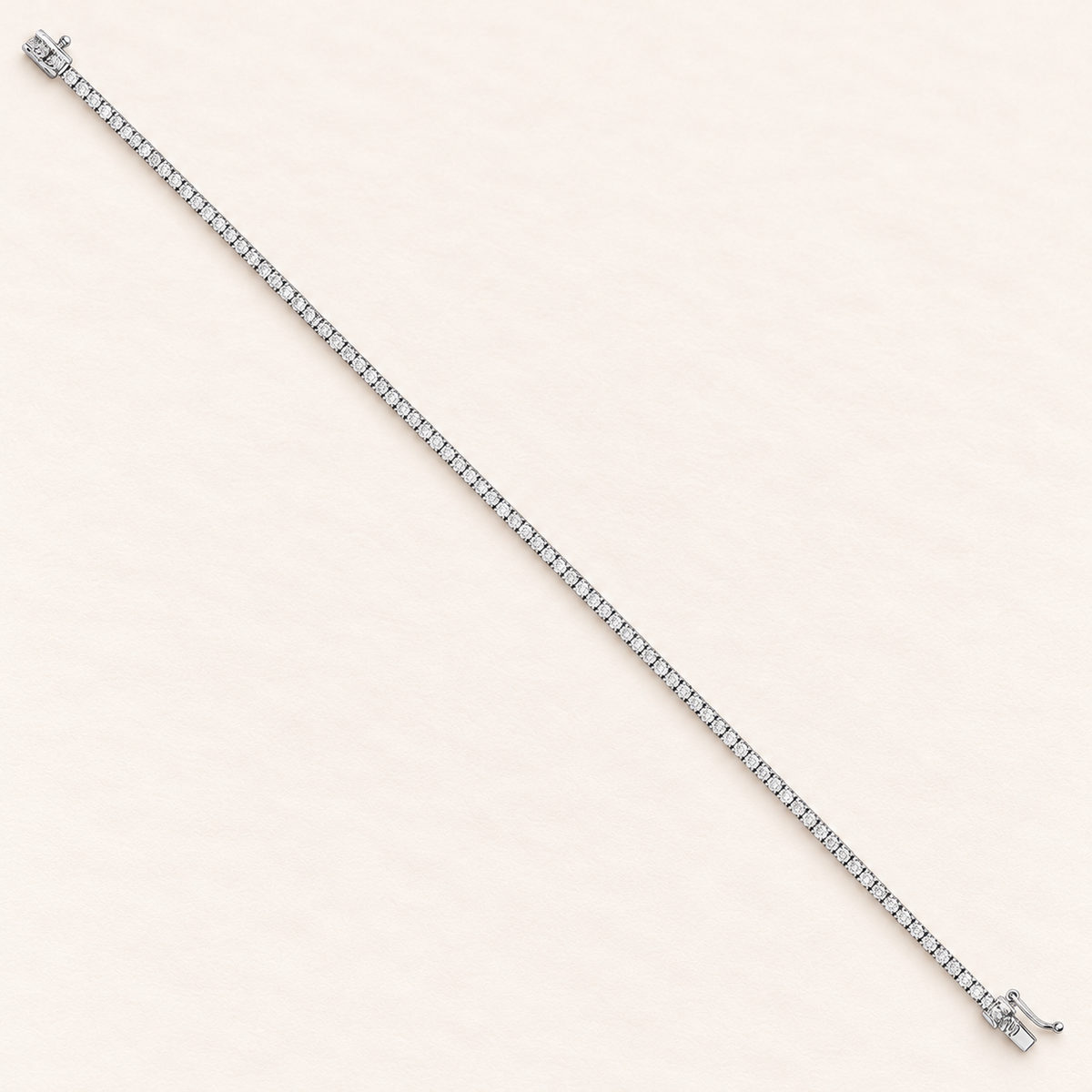 Bracelet Rivière — or blanc 9 carats et diamants 0,25 ct