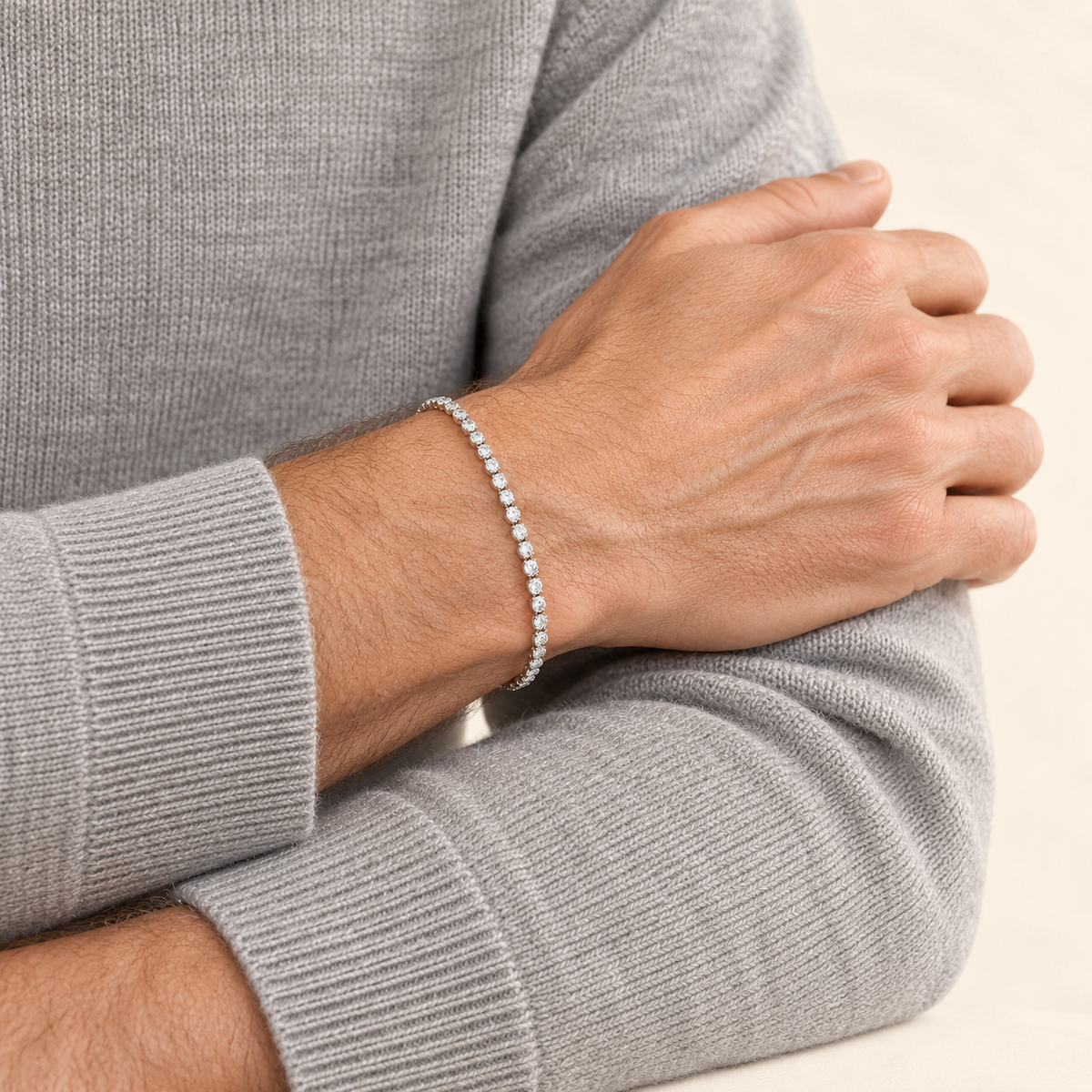 Bracelet Rivière — or blanc 18 carats et diamants 2,00 ct