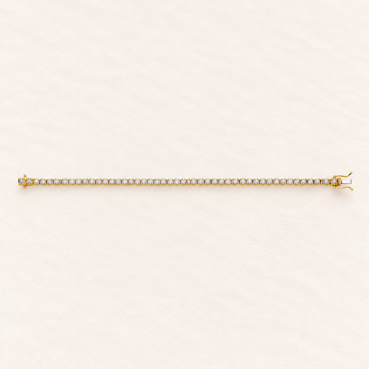 Bracelet Rivière — or jaune 18 carats et diamants 4 ct