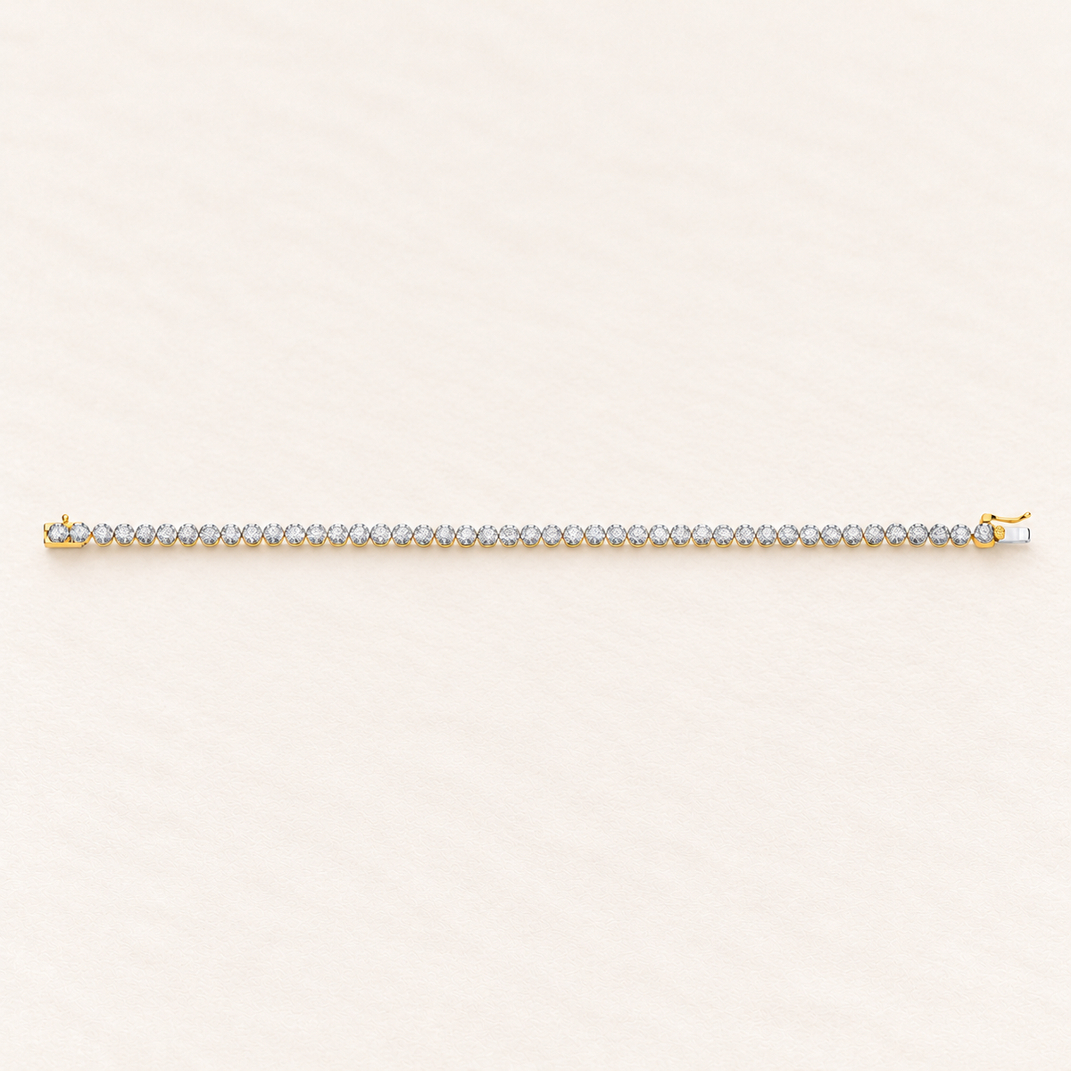 Bracelet Rivière — or jaune 18 carats et diamants 5 ct