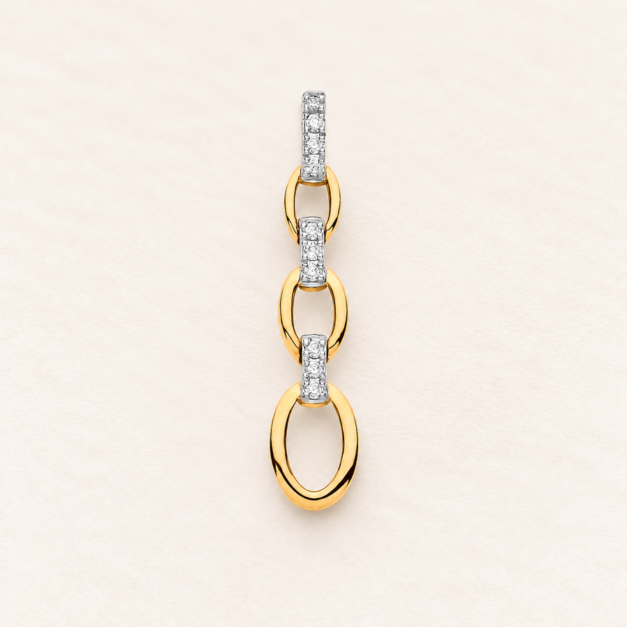 Three Links Pendant — 9ct yellow gold and diamonds 0.10 ct