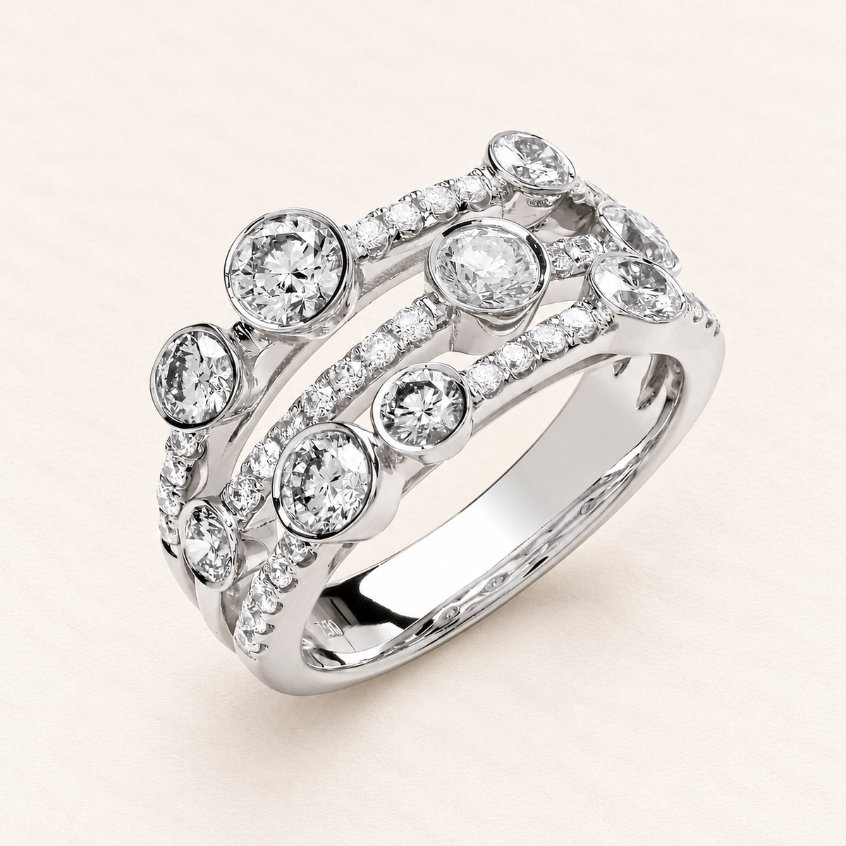 Bague Constellation — platine et diamants 1,70 ct