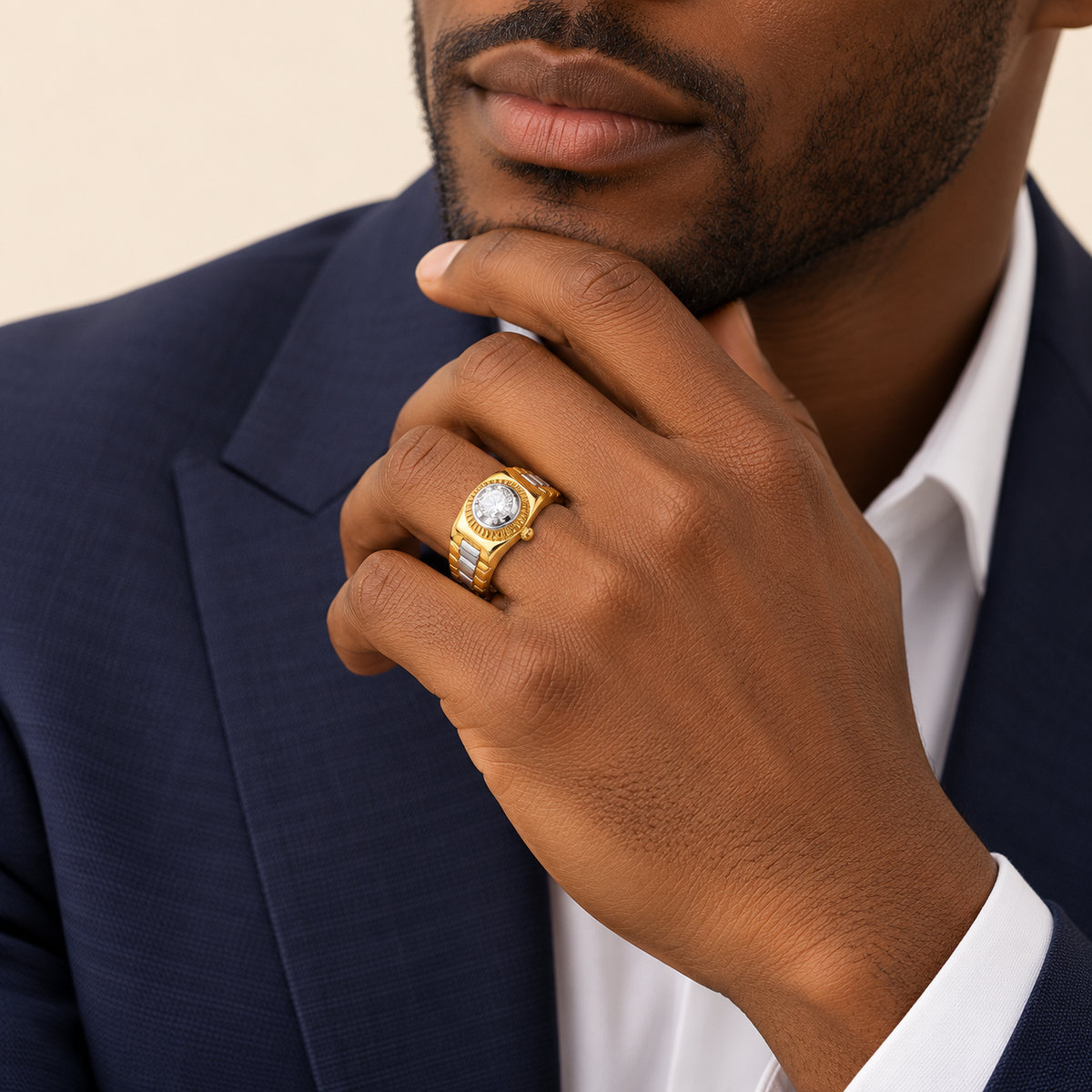 Bague Cadran — or jaune 9 carats