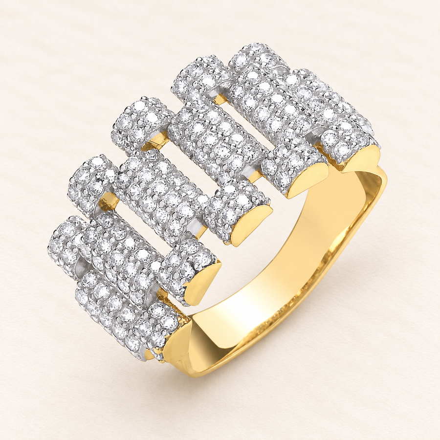 Bague Maillons de Lumière — or jaune 9 carats