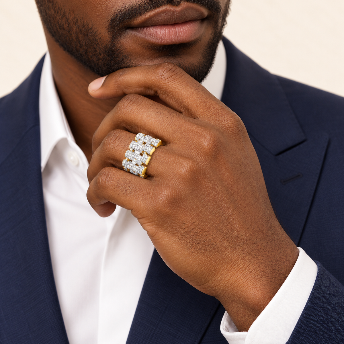 Bague Maillons de Lumière — or jaune 9 carats