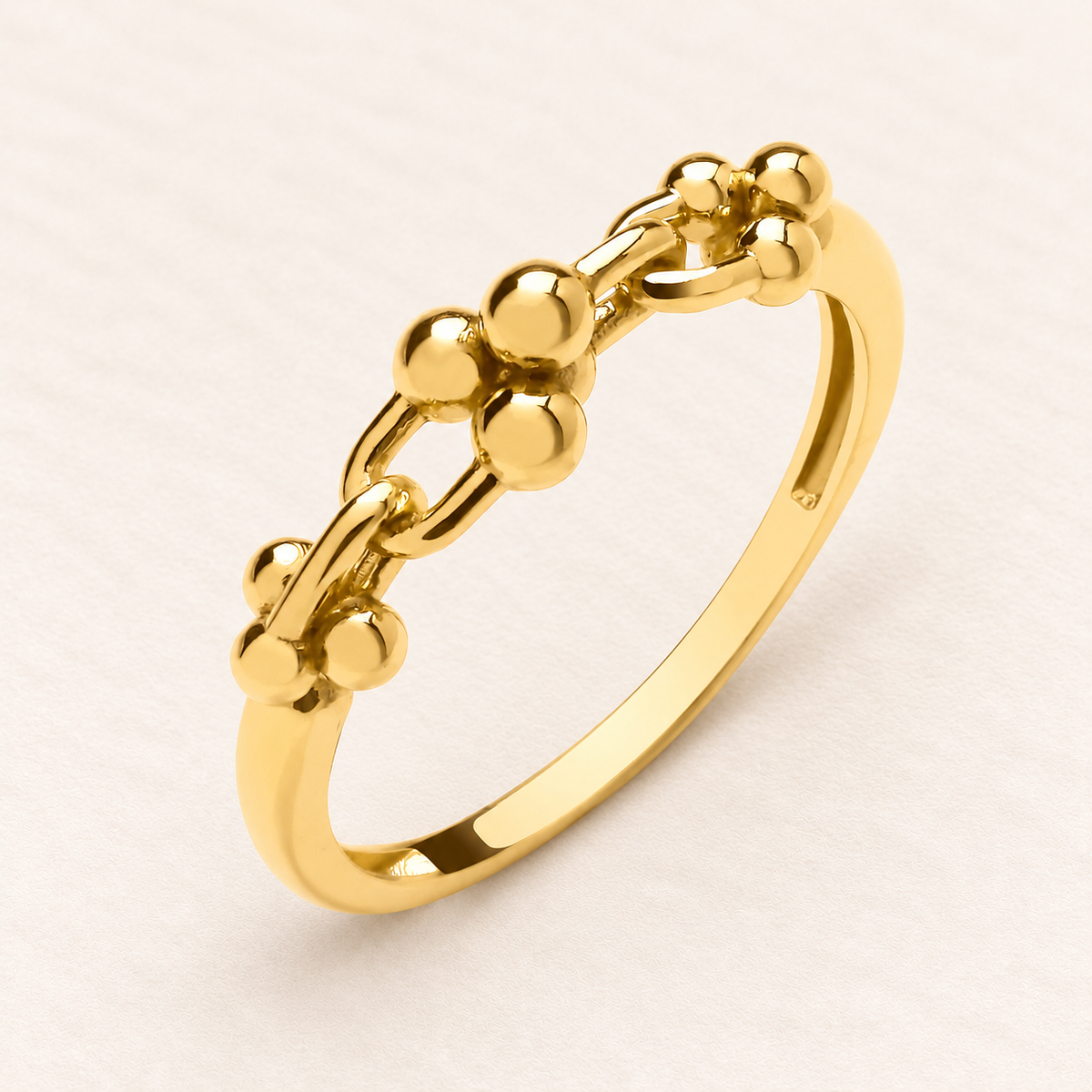 Bague Maillons Perlés — or jaune 9 carats