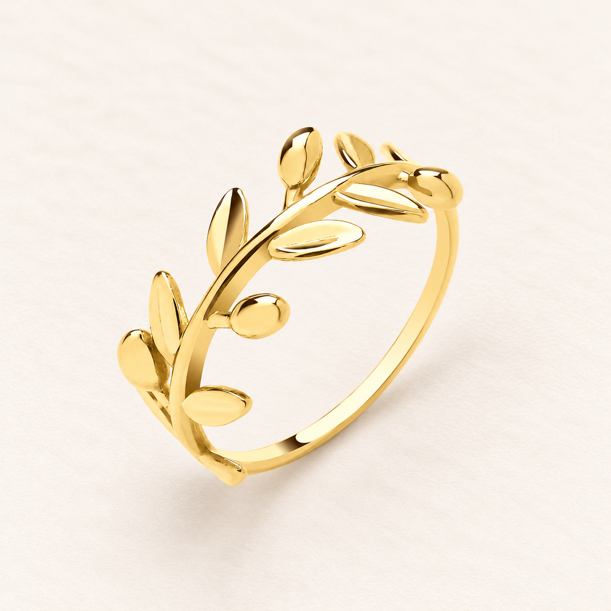 Bague Rameau d’Olivier — or jaune 9 carats