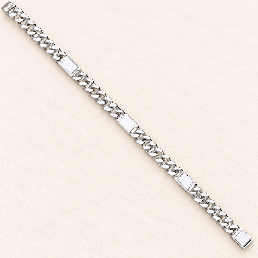 Bracelet Trois Plaques — argent