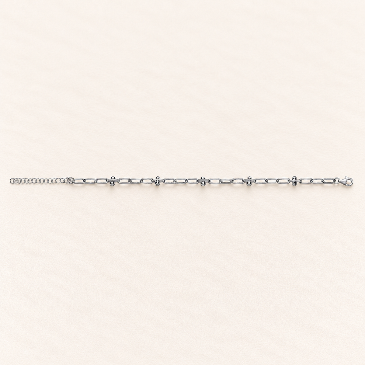 Bracelet Maillons Perlés — argent