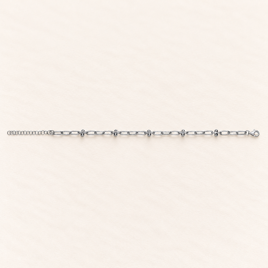 Beaded Links Bracelet — silver