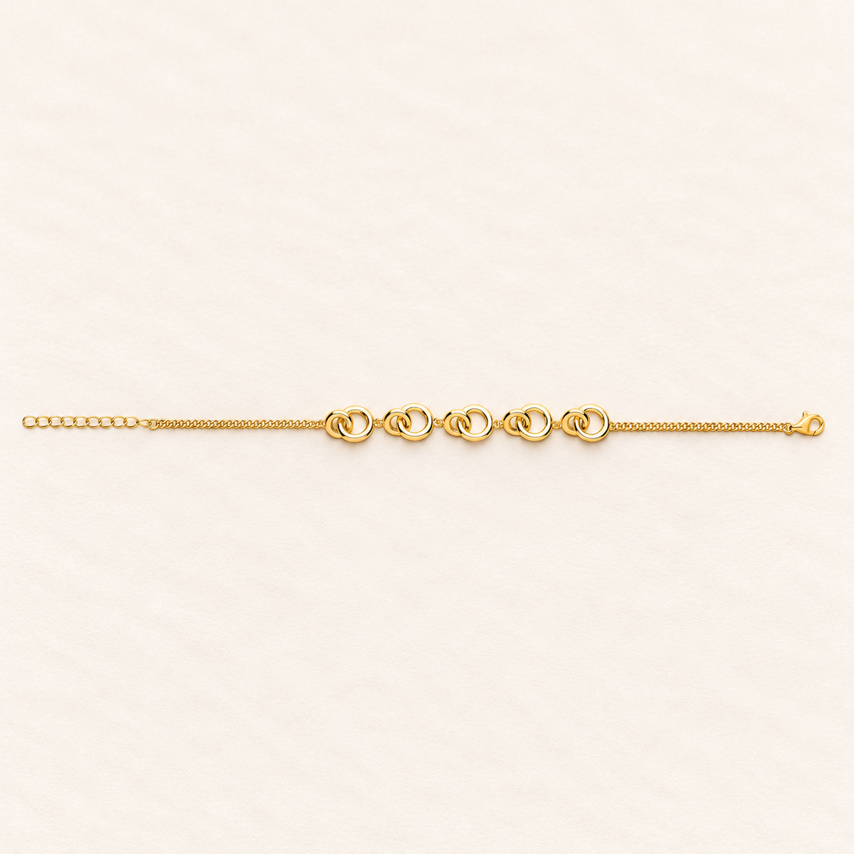 Bracelet Cercles Entrelacés — argent plaqué or jaune