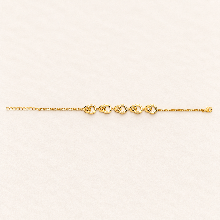 Interlocking Circles Bracelet — yellow-gold-plated silver