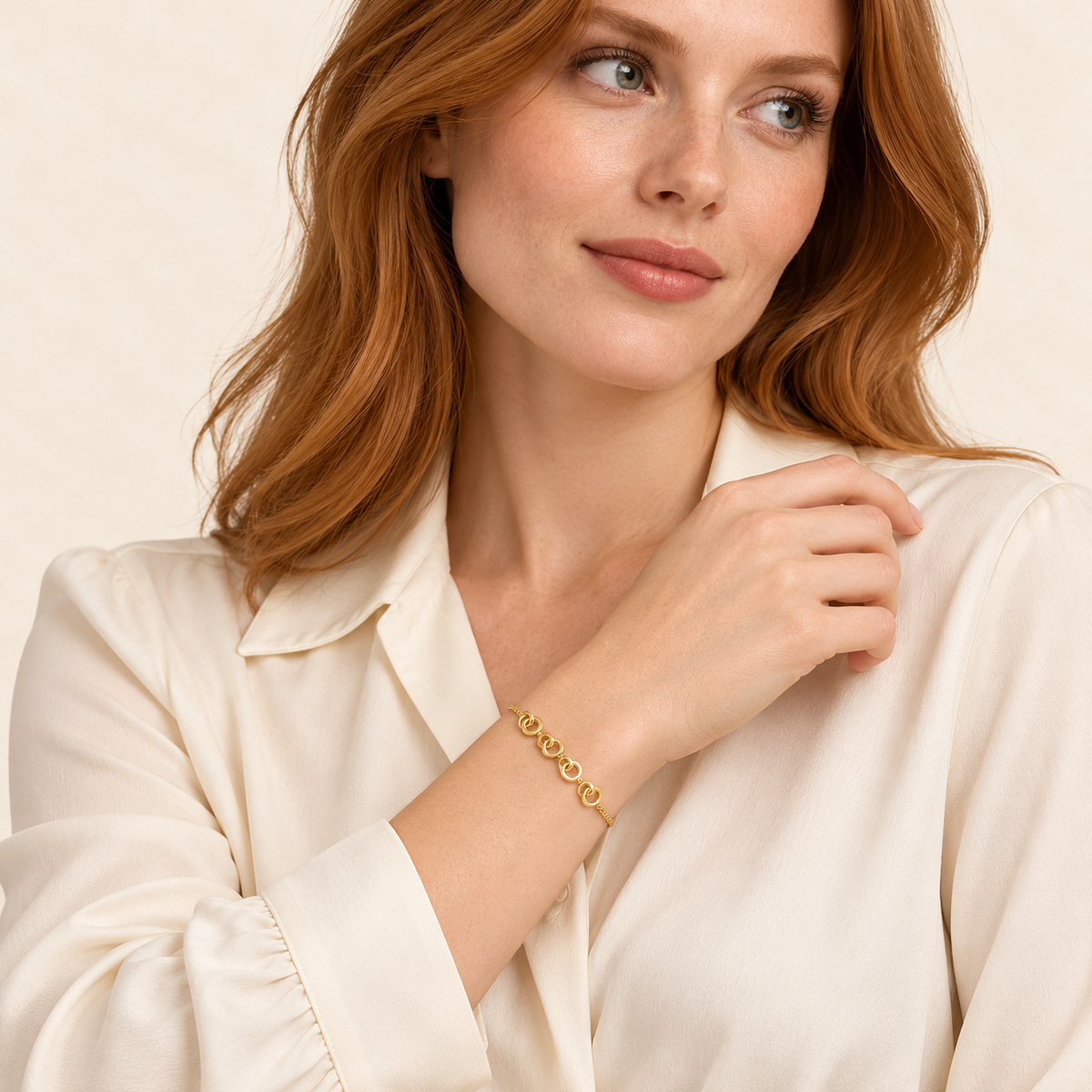 Bracelet Cercles Entrelacés — argent plaqué or jaune