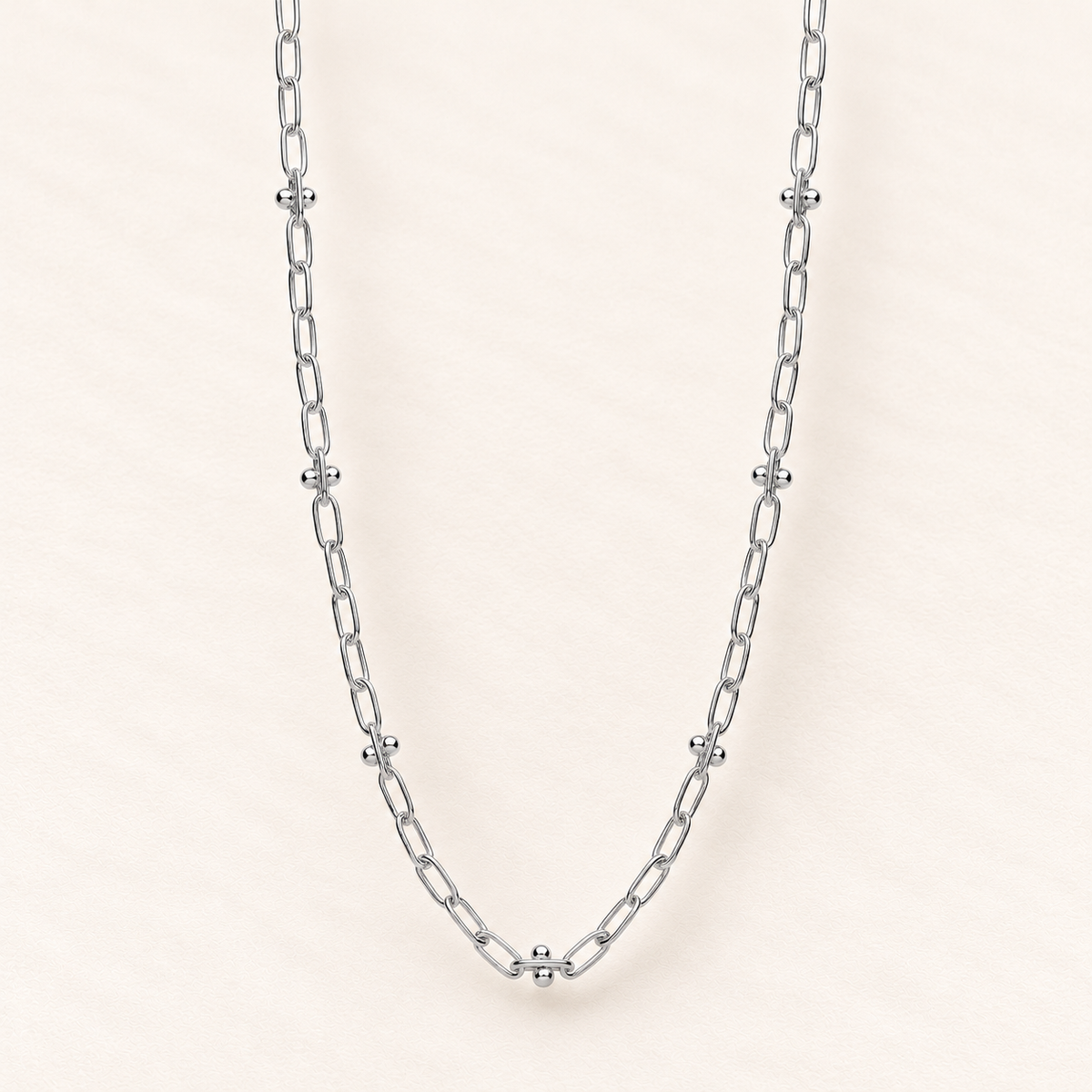 Collier Maillons Perlés — argent