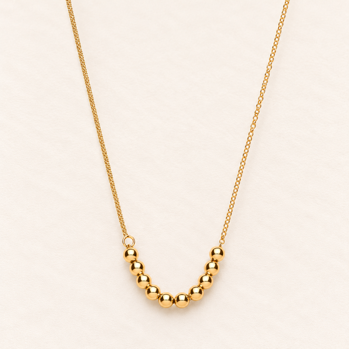 Ten Beads Necklace — yellow-gold-plated silver